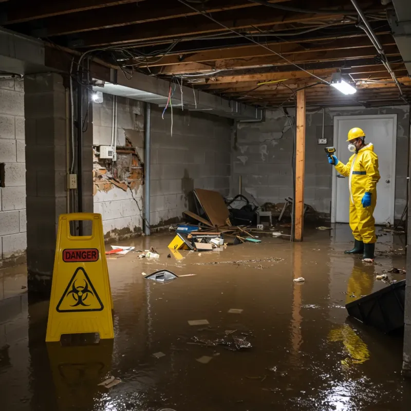 Flooded Basement Electrical Hazard in Greenville, RI Property